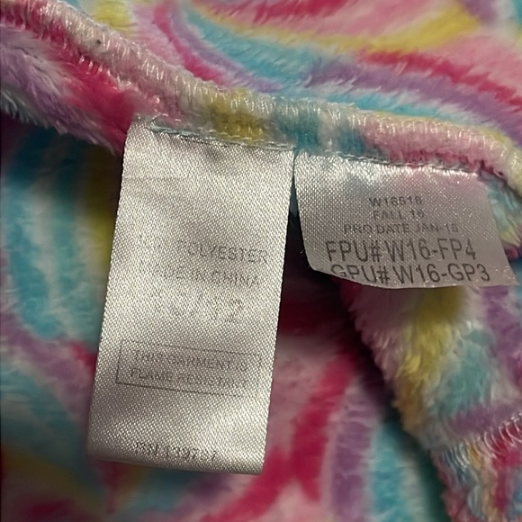 Candy Pink girls rainbow plush robe 10/12 - Picture 7 of 7
